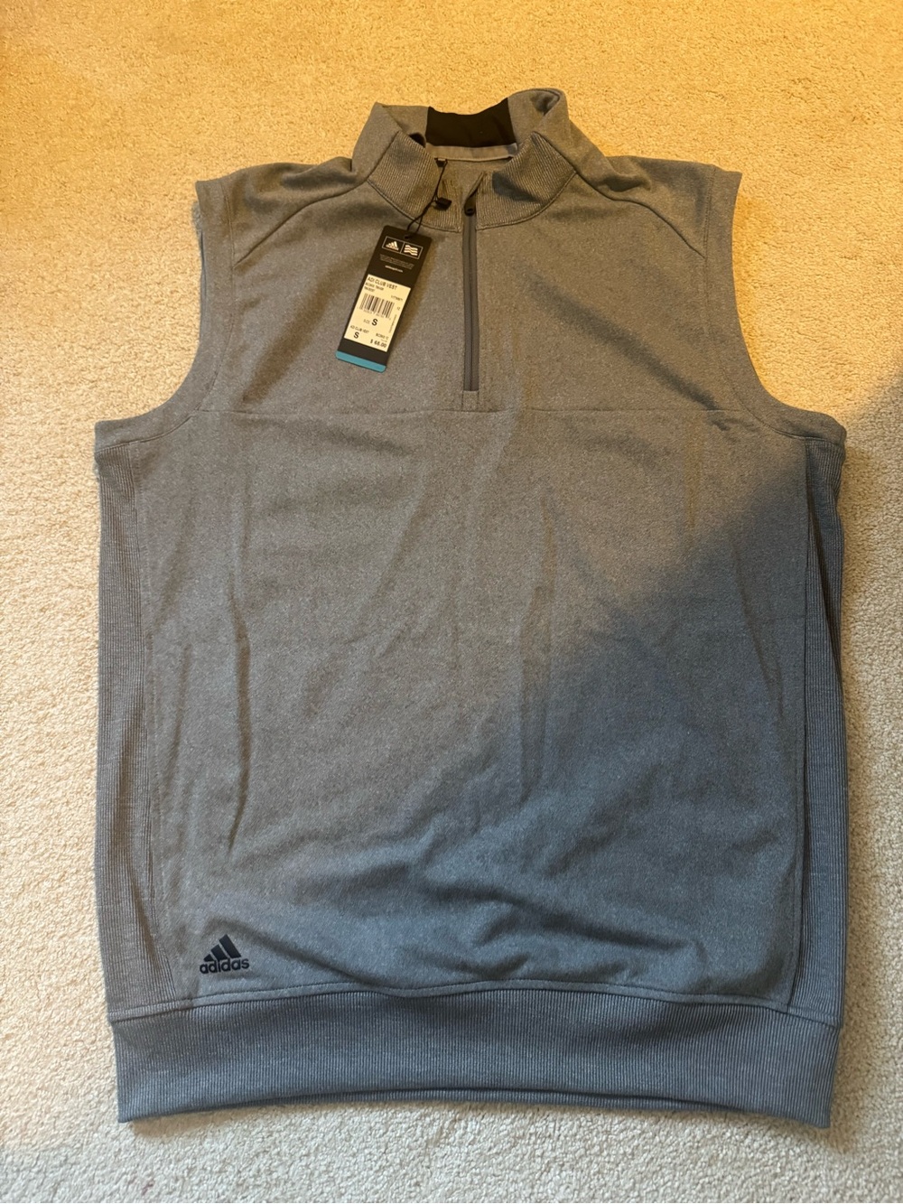 adidas women’s Gray Sleeveless Quarter-Zip Golf Vest